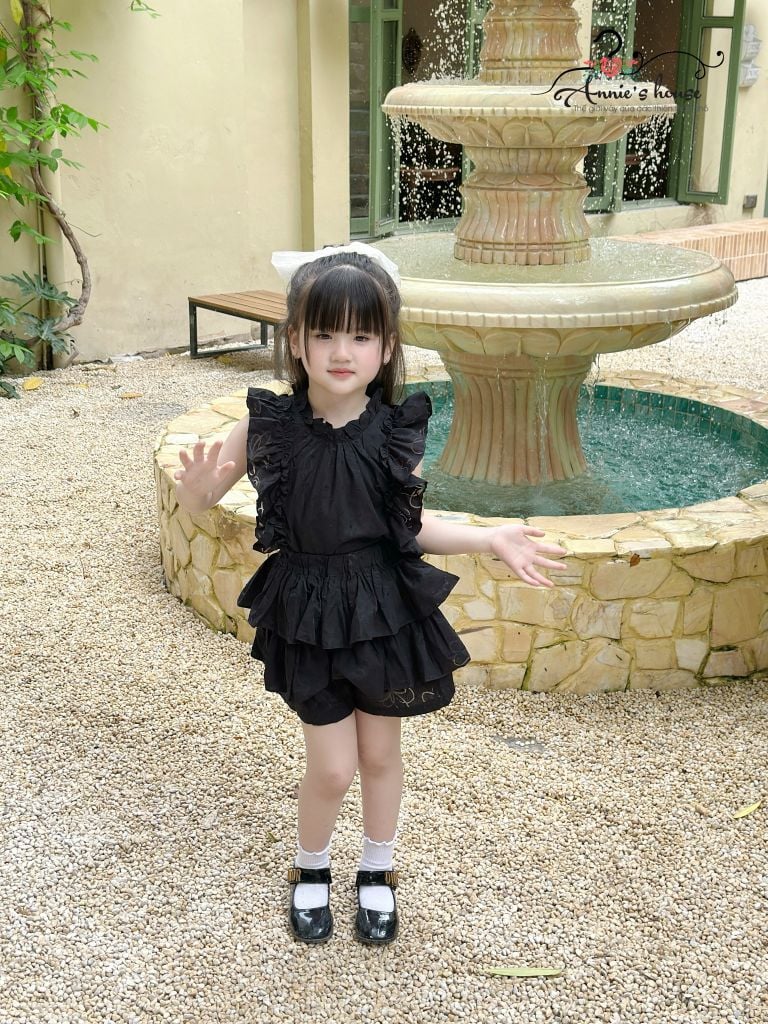  SET AMELIA TIỂU THƯ Bèo Tầng - Đen 