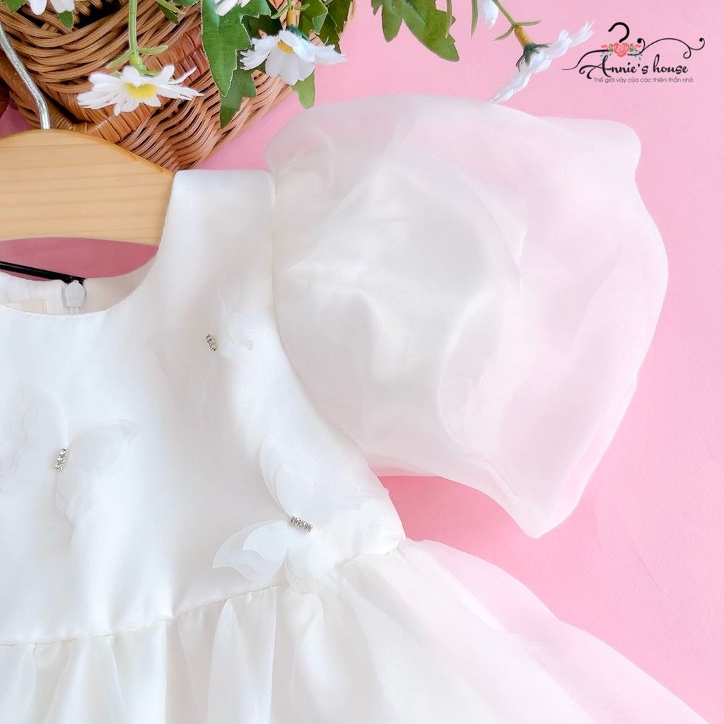  Đầm công chúa trơn - Trắng 