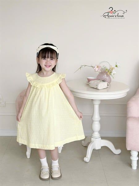  Đầm Boil hạt viền bèo - Màu Vàng 