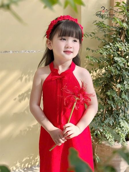  Áo Dài Phong Vị Tết - Đỏ 