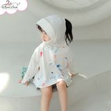  Áo chống nắng có mũ che đầu - Trắng 