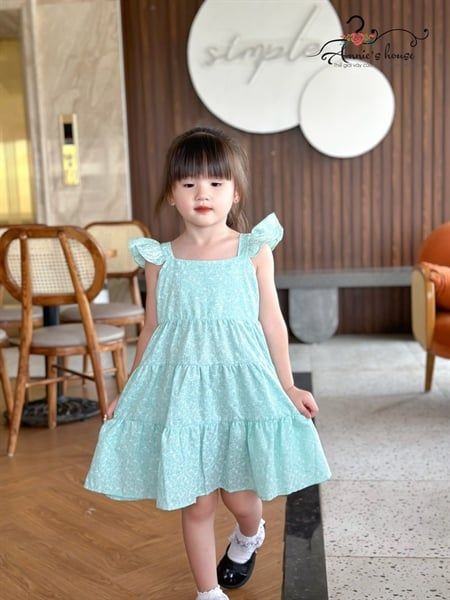  Đầm xòe cánh Bướm - Xanh 
