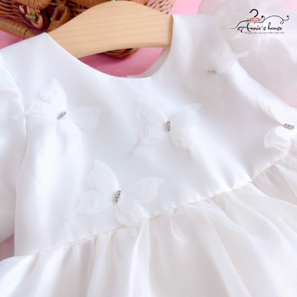  Đầm công chúa trơn - Trắng 