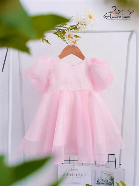  Đầm công chúa trơn - Hồng 