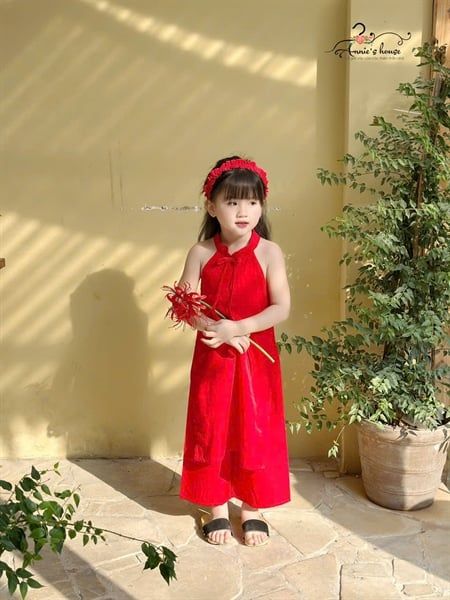  Áo Dài Phong Vị Tết - Đỏ 