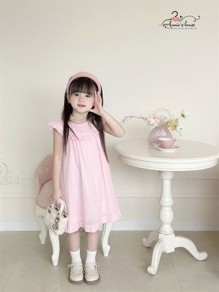  Đầm Boil hạt viền bèo - Màu Hồng 