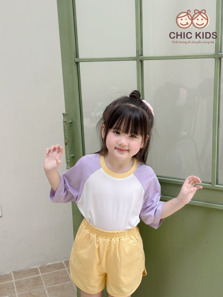  Set Color Pop Chic - Bộ thể thao phối màu - Vàng 