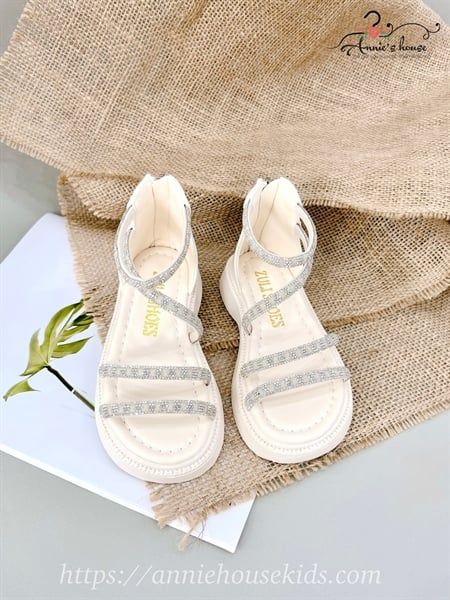  Giày sandal kem kim tuyến 