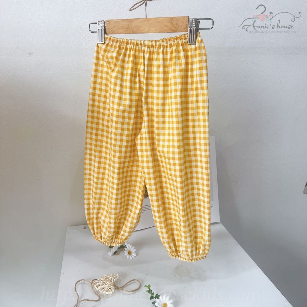  Set bộ quần dài - caro vàng 