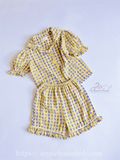  Bộ Pijama ngắn - caro vàng xanh 