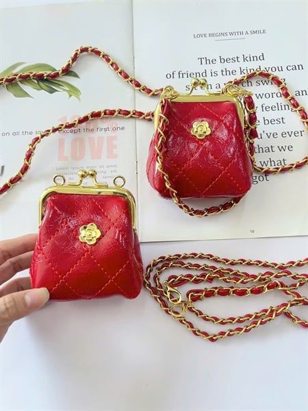  Túi xách cho bé - Túi Đỏ Hoa Vàng 