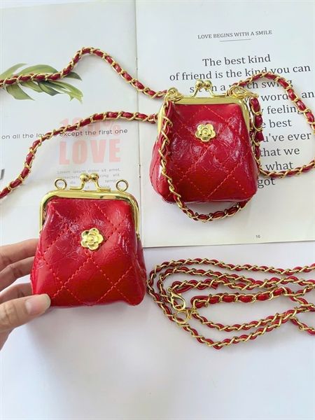  Túi xách cho bé - Túi Đỏ Hoa Vàng 