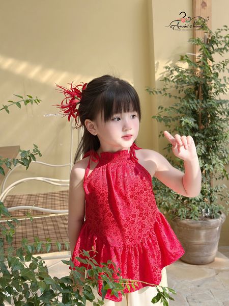  Set Yếm Nắng Xuân - Hoa Đỏ 