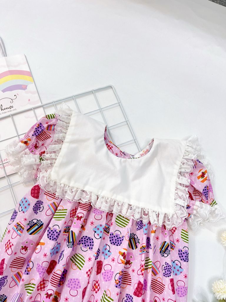  Jum hoa hồng cổ vuông trắng 