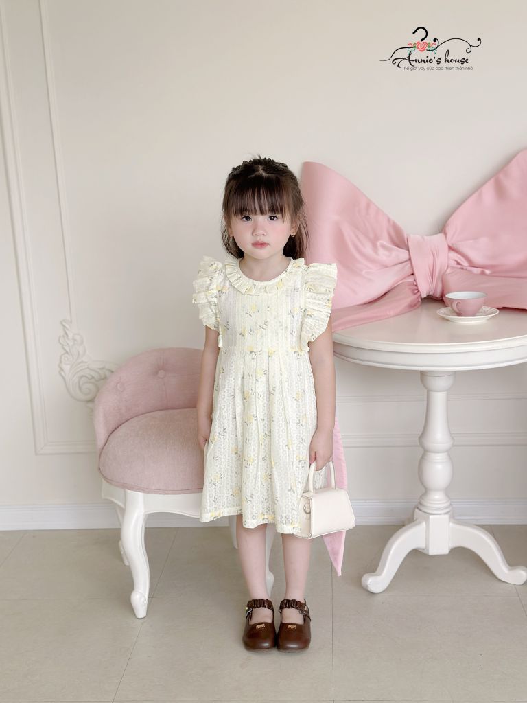  Đầm xếp li hoa - Hoa Vàng 