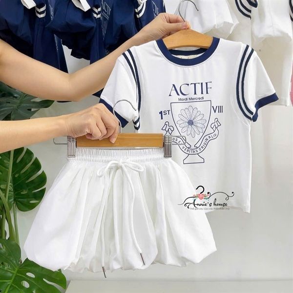  Set Pumpkin Spice chân váy bí ngô - Trắng 