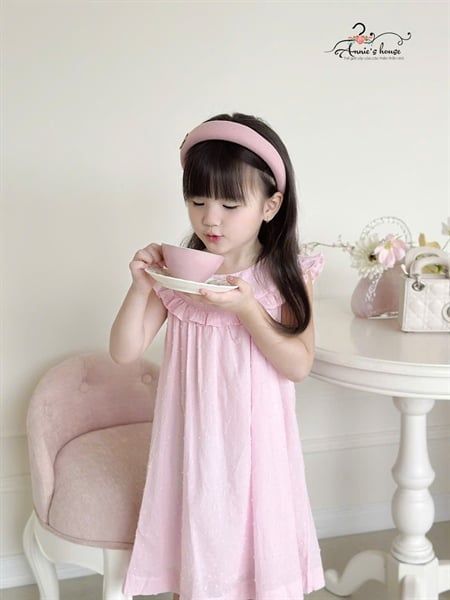  Đầm Boil hạt viền bèo - Màu Hồng 