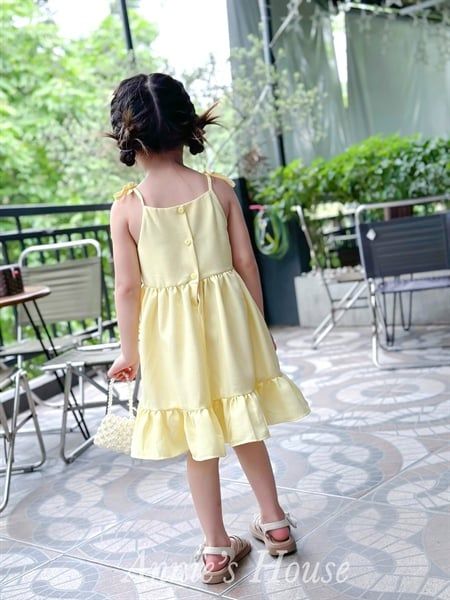  Đầm 2 dây thêu thổ cẩm - Vàng 