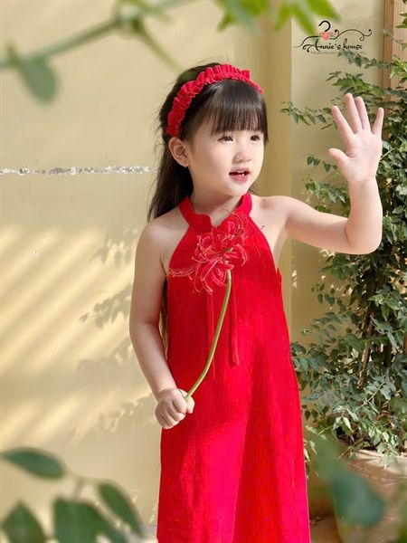  Áo Dài Phong Vị Tết - Đỏ 