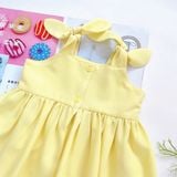  Đầm nơ vai thêu thỏ - Vàng 