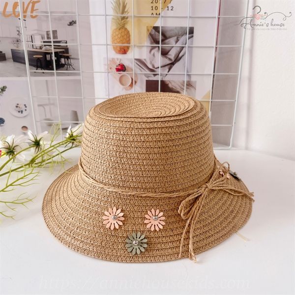  Nón cói hoa - Nâu 