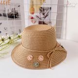  Nón cói hoa - Nâu 