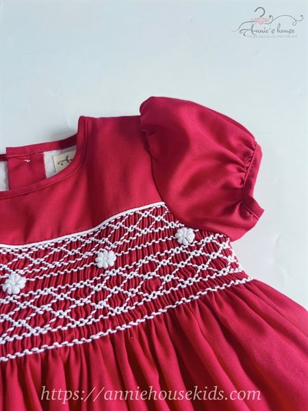 ĐẦM LỤA HT XANH SMOCK THÂN TRƯỚC