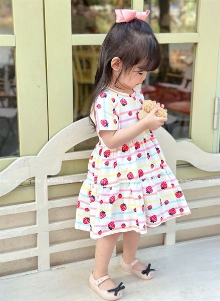  Đầm thun họa tiết Trái Dâu SFA 