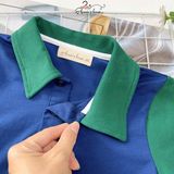  SET MILAN chân váy xếp li đen áo Polo phối màu 