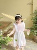  Đầm Tiểu Thư Thêu Gợn Sóng - Trắng 