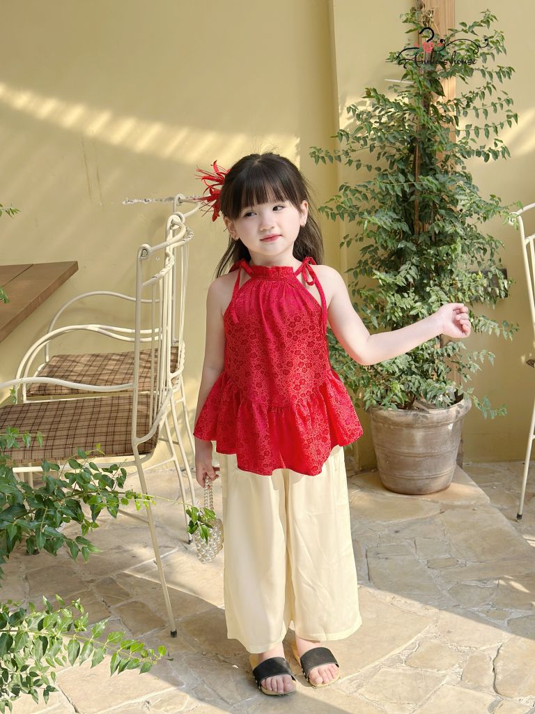  Set Yếm Nắng Xuân - Hoa Đỏ 