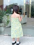  Đầm 2 dây nhún lưng - Hoa Vàng 