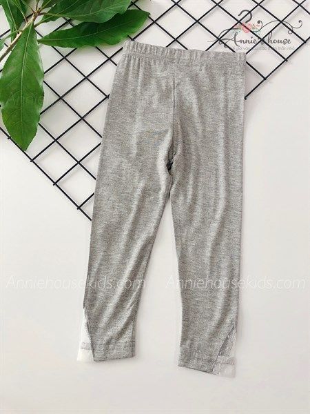  Quần legging chân ren - Xám 