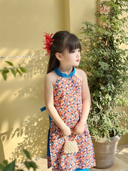  Áo Dài Nét Xuân Tân Thời - Quần Xanh 