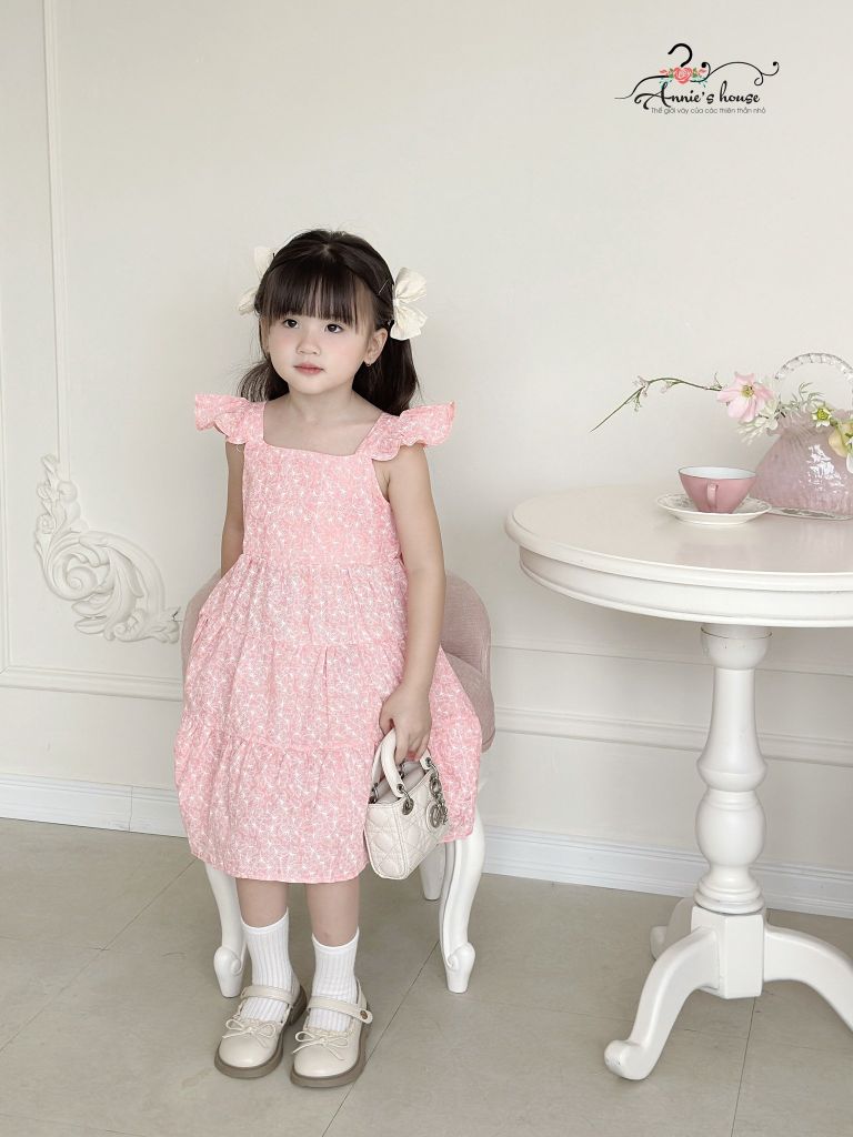  Đầm xòe cánh Bướm - Hồng 