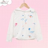  Áo chống nắng có mũ che đầu - Trắng 