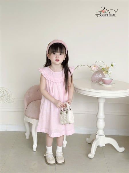  Đầm Boil hạt viền bèo - Màu Hồng 