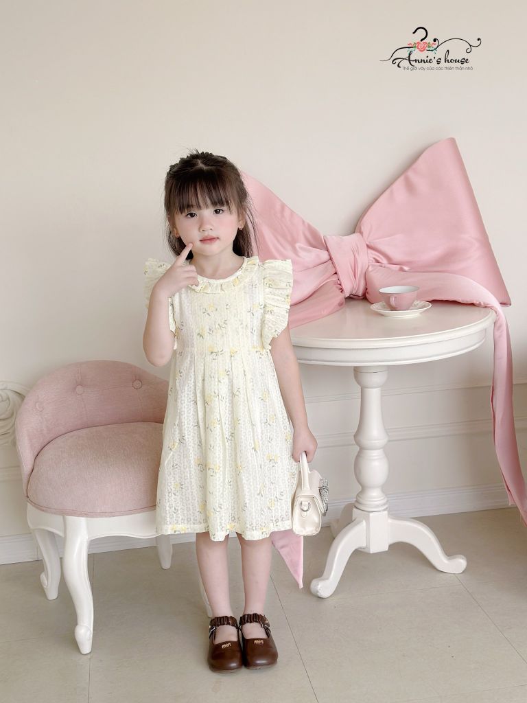  Đầm xếp li hoa - Hoa Vàng 