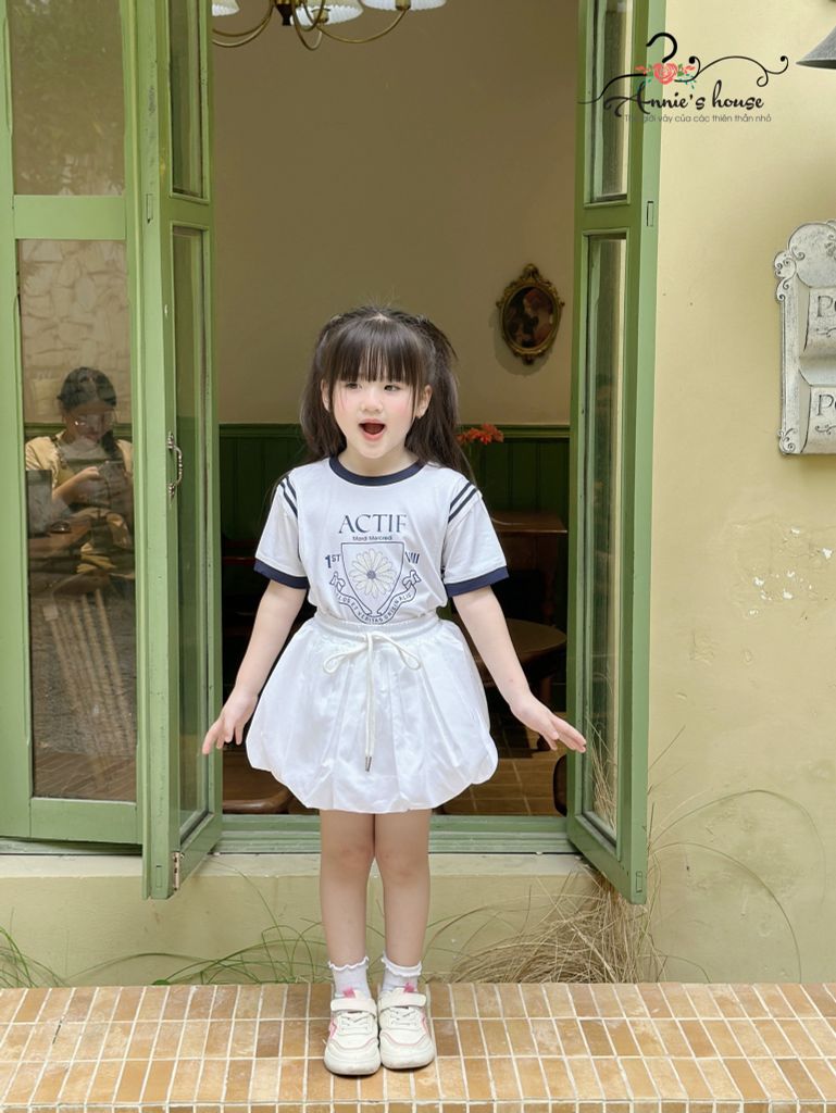  Set Pumpkin Spice chân váy bí ngô - Trắng 