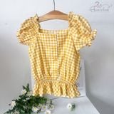  Set bộ quần dài - caro vàng 