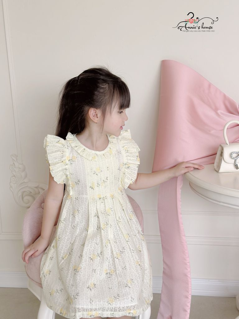  Đầm xếp li hoa - Hoa Vàng 