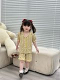  Bộ Pijama ngắn - caro vàng xanh 