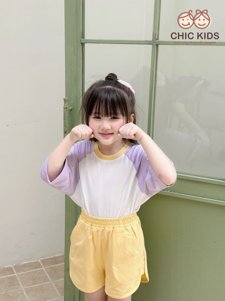  Set Color Pop Chic - Bộ thể thao phối màu - Vàng 