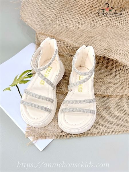  Giày sandal kem kim tuyến 