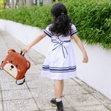  Đầm thủy thủ - trắng viền xanh 