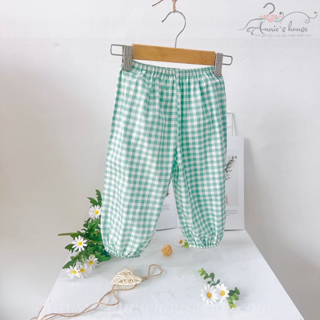  Set bộ quần dài - caro xanh 