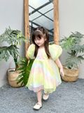  Đầm công chúa cầu vồng - xanh lá 