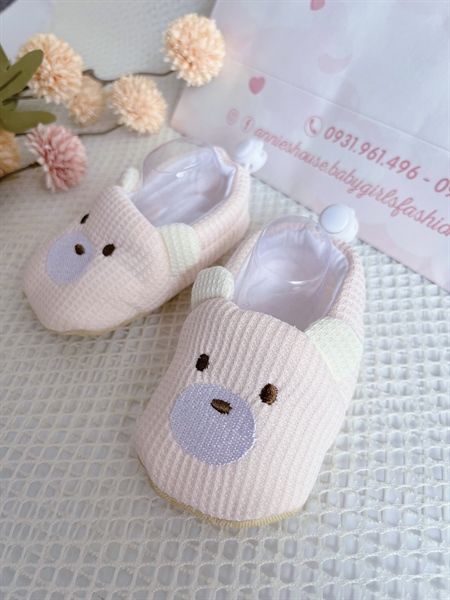  Giày mềm cho bé - Gấu hồng 