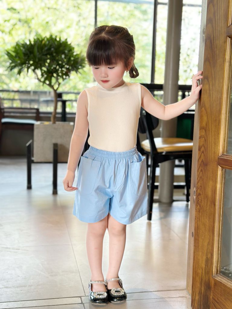  Quần đùi 2 túi - xanh 