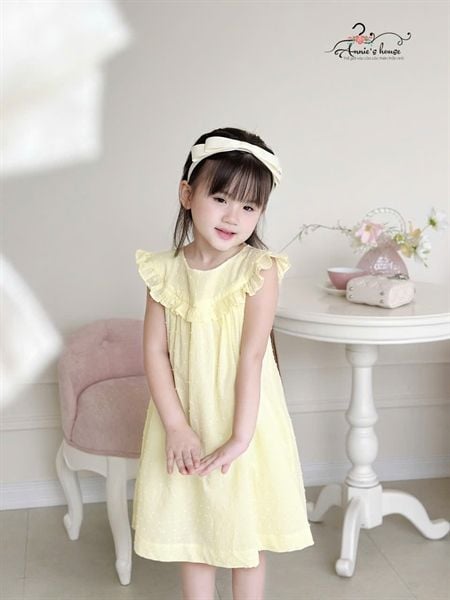  Đầm Boil hạt viền bèo - Màu Vàng 